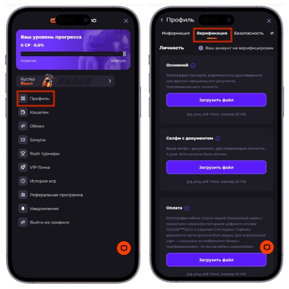 Раздел верификации